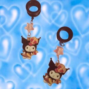 Kuromi plug earrings